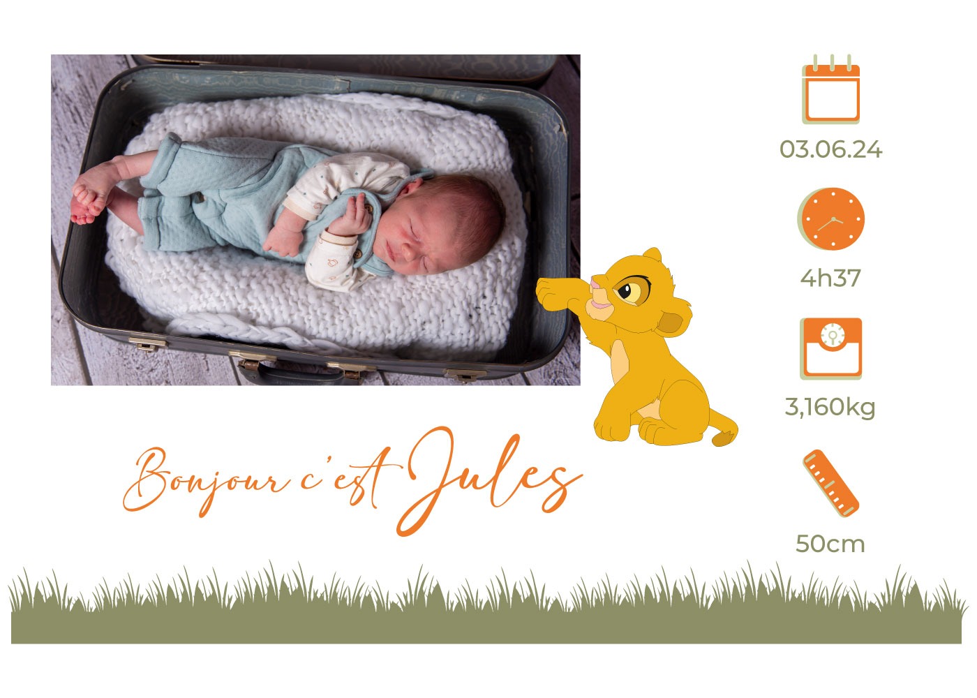 Création d'un faire-part de naissance